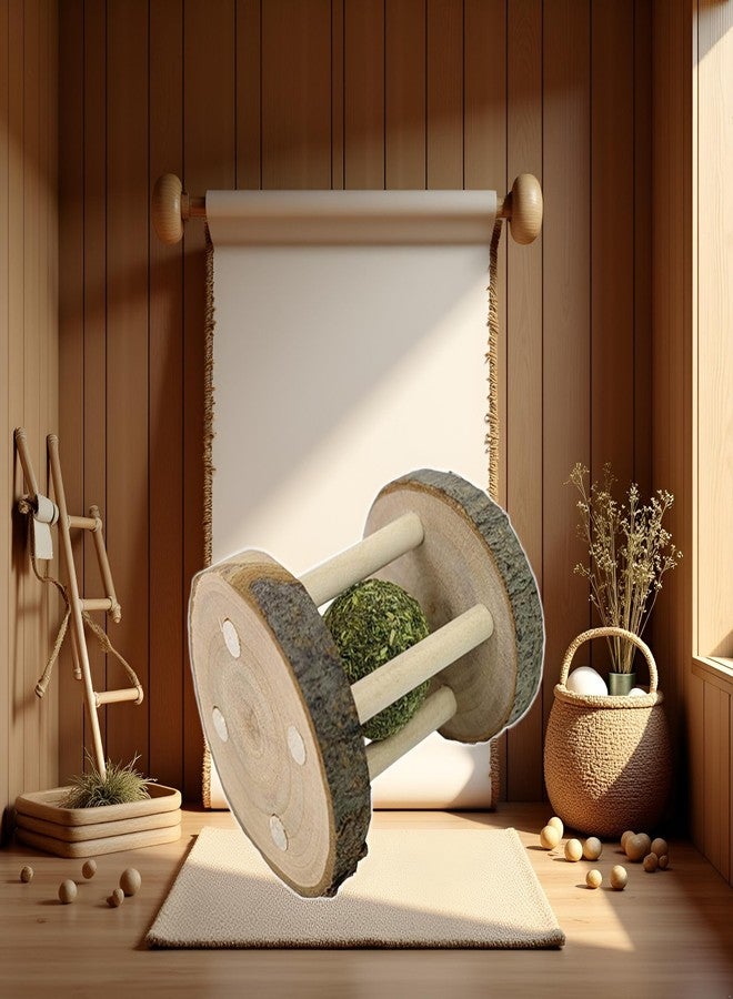 Bwexxt Hamster Rabbit Chew Toy Natural Wooden Play Toy, Wood Teeth Care Molar Ball Grinding Toy with Bell for Parrot, Rabbit, Chinchilla, Molar BallHamster Small Animals Toys Pet Supplies - Image 4